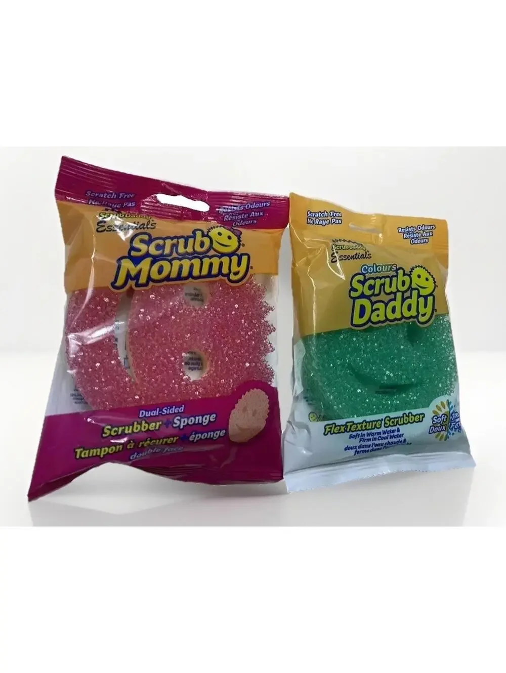 Scrub Daddy and Scrub Mommy Kitchen Sponge Set - Smiley Face Sponges Green